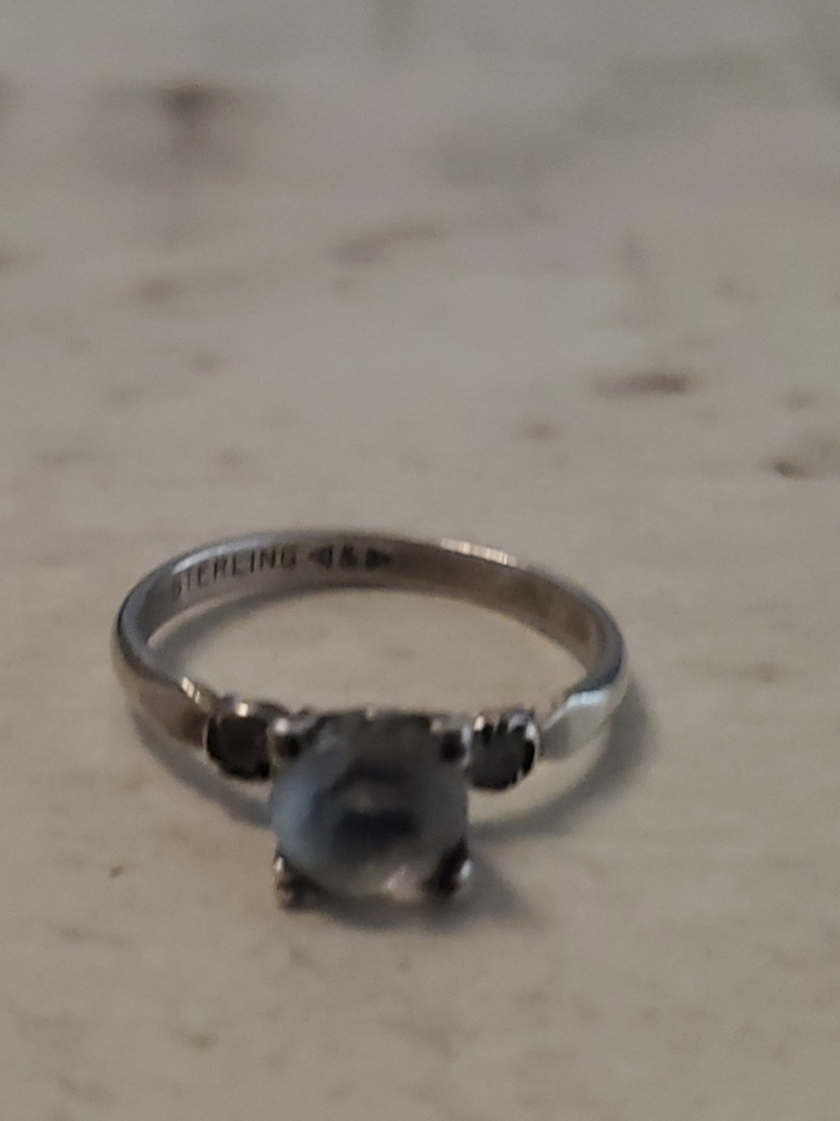 Vintage C&C Signed Sterling Silver 925 Signed Smoky Quartz Cocktail Ring Size 6