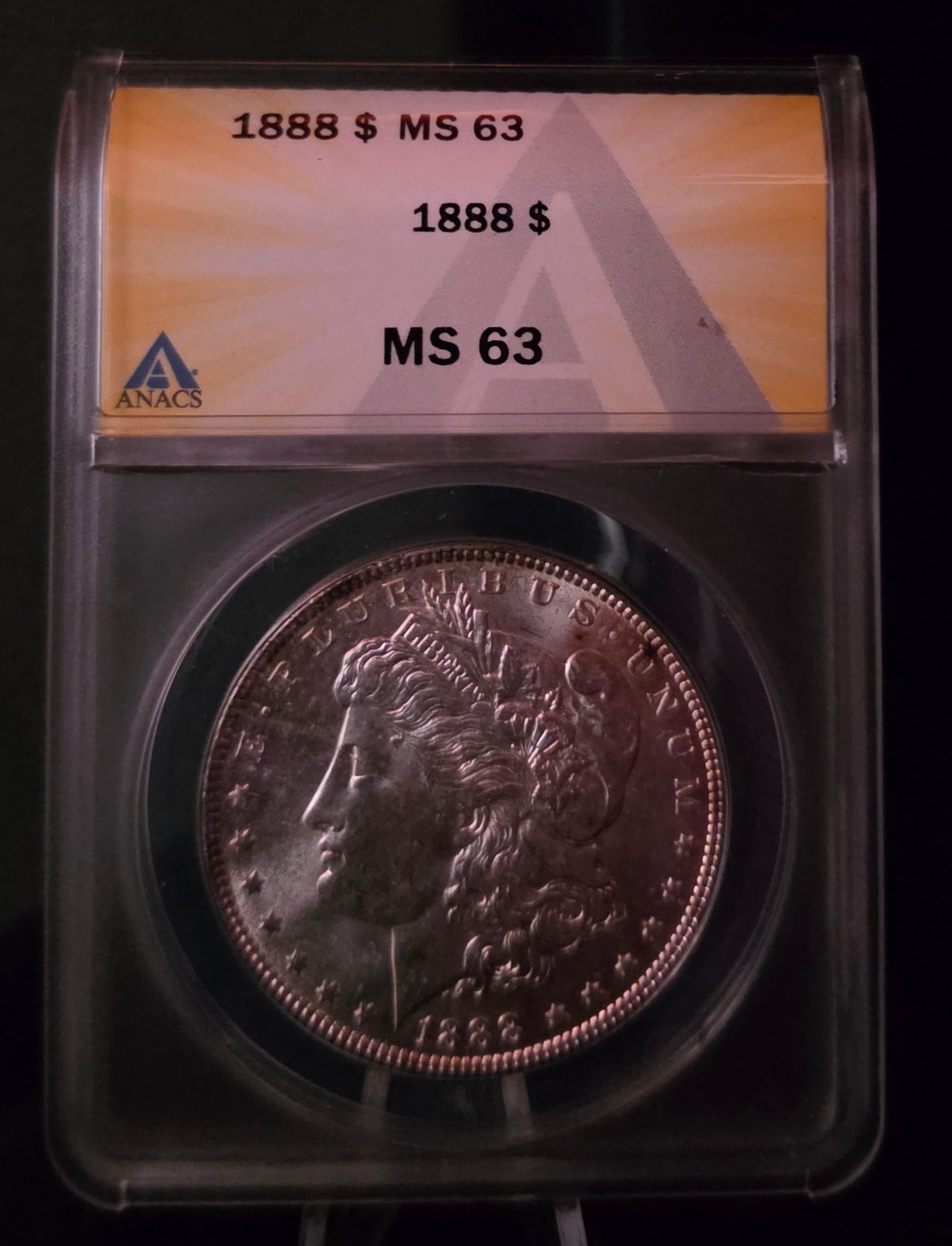 1888 Morgan Silver Dollar $1 – ANACS MS63 Choice Uncirculated – Strong Strike
