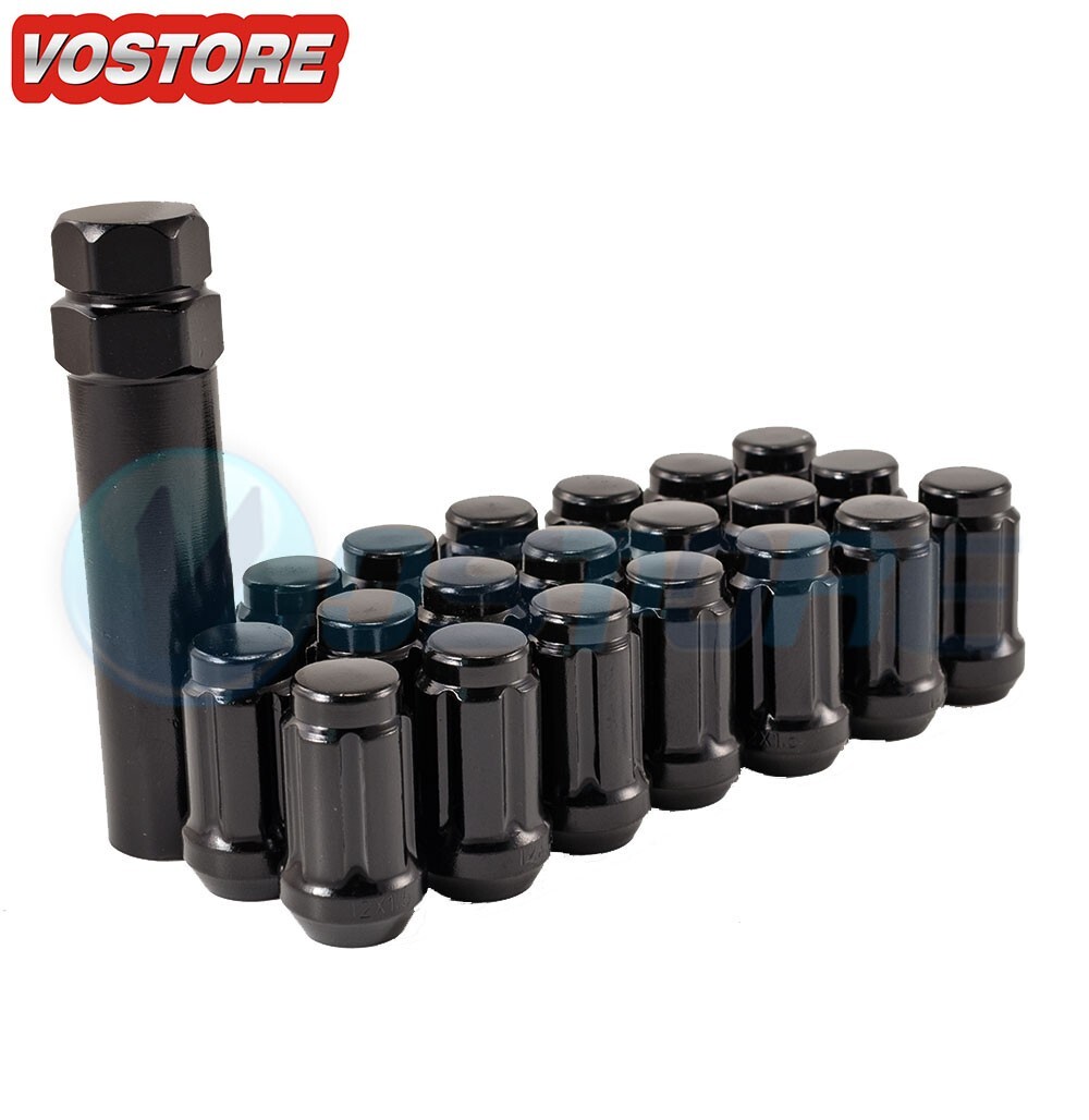 (20) 12x1.5 Wheel Lug Nuts + Lock Key 5x114.3 5x4.5 fits Ford Chevy Honda Acura