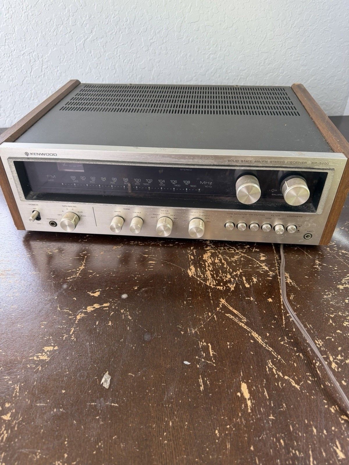 Vintage Kenwood KR 5400 AM/FM Solid State Stereo Receiver With Tuning Receiver Vintage Kenwood KR 5400 AM/FM Solid State Stereo Receiver With Tuning Receiver