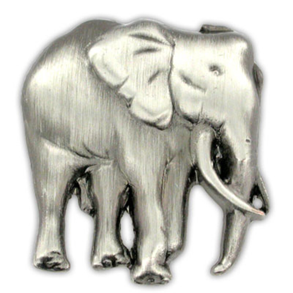 PinMart\'s Elephant Zoo Animal Antique Silver Lapel Pin