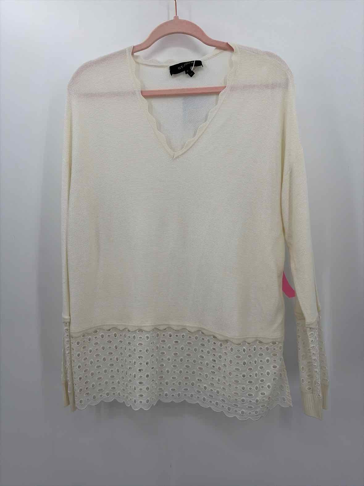 Pre-Owned St John White Size Medium Sweater