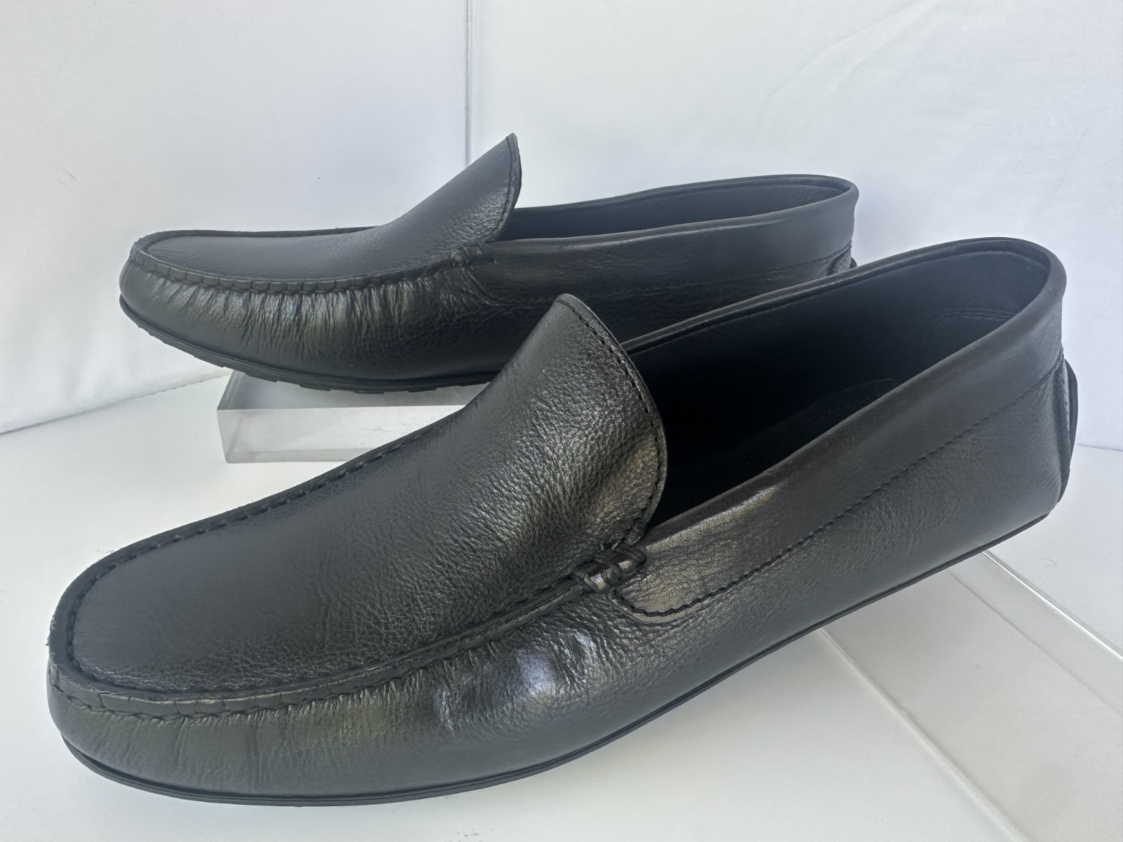 New A. Testoni  Men\'s Shoes Loafer Size 9.5 Driver Friendly Navy Leather