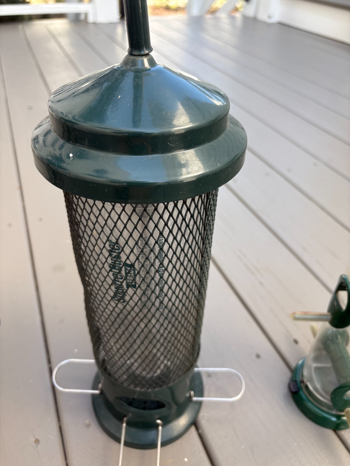 Squirrel Buster Classic Tube Bird Feeder with 4 Feeding Ports, Green
