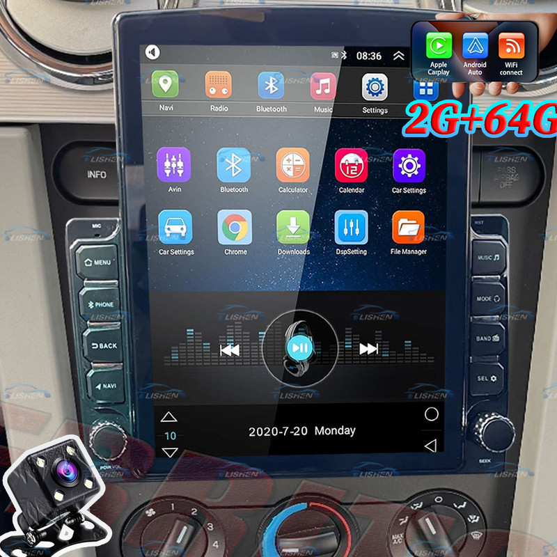 For FORD MUSTANG 2005-2009 9.7'' ANDROID 15 CARPLAY FM GPS NAVI CAR STEREO RADIO
