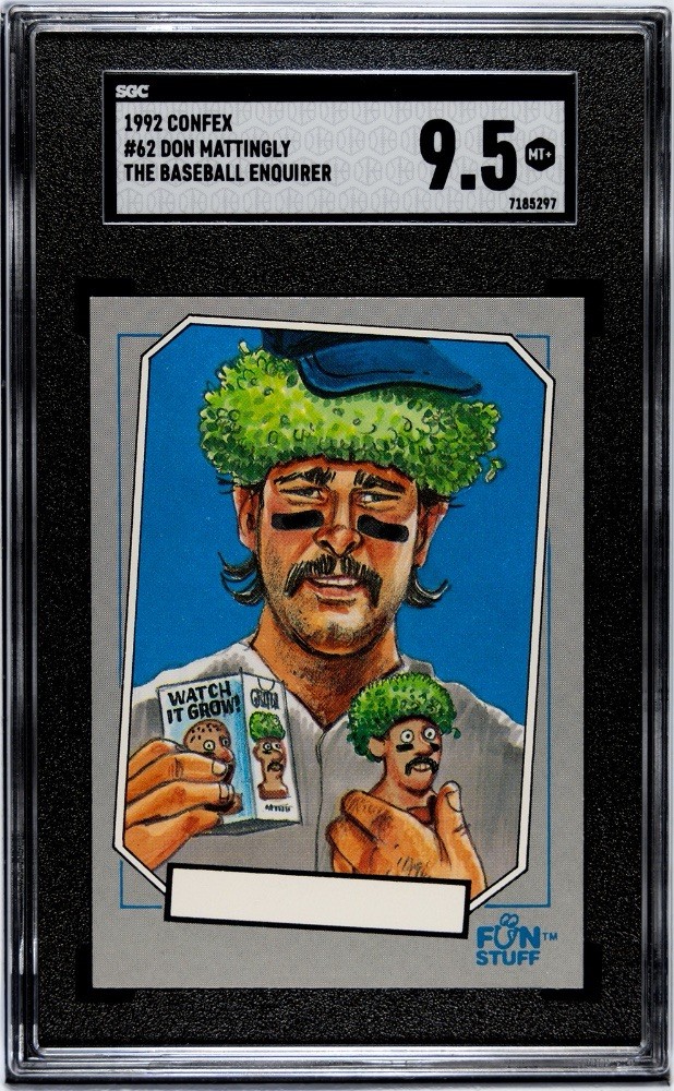 Don Mattingly 1992 Confex Baseball Enquirer #62 SGC 9.5 Mint + Yankees
