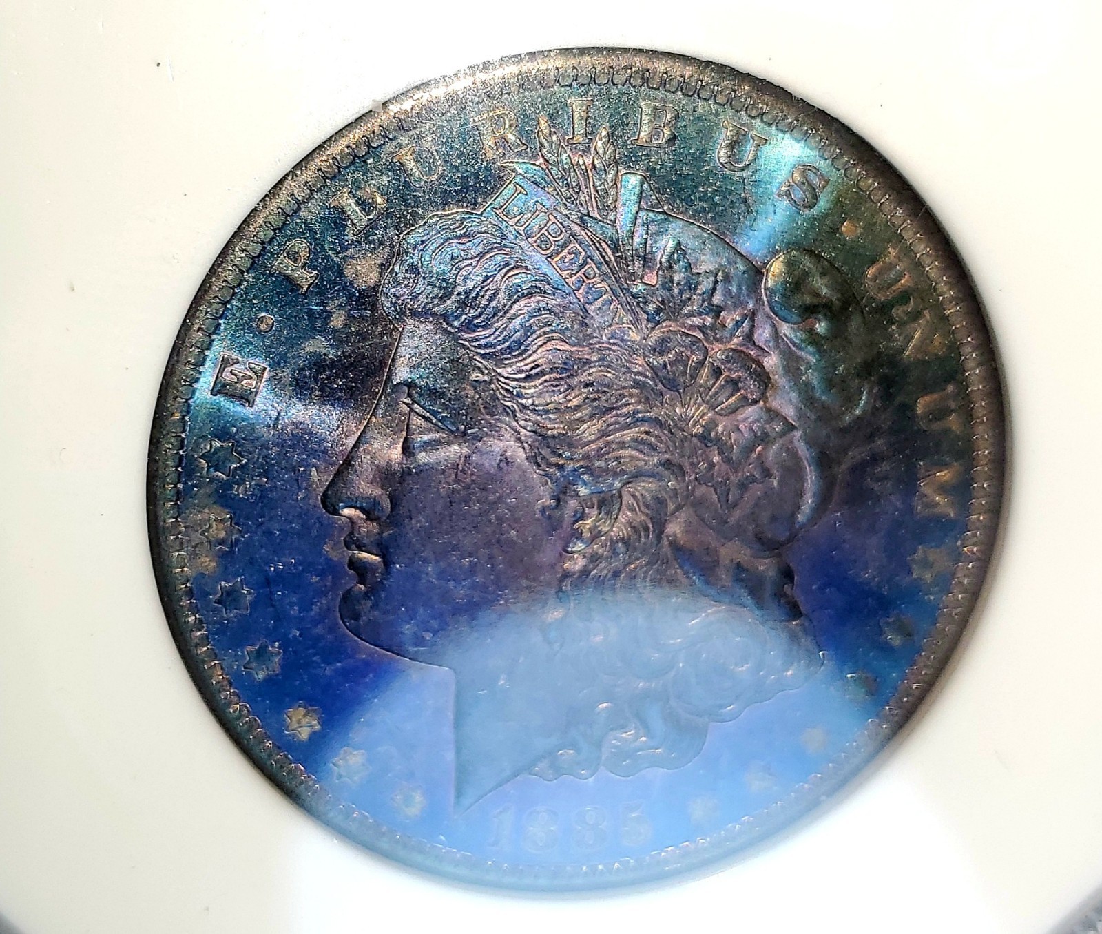 1885-O MORGAN DOLLAR $1 MS67  Rare Toning 