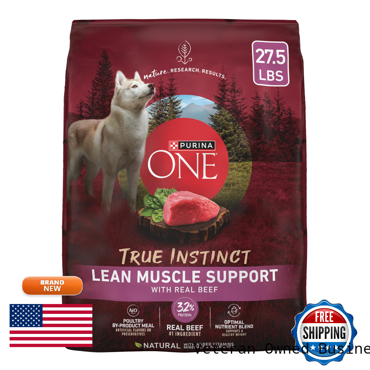 Purina One True Instinct Lean Muscle Support Real Beef Natural Added Vitamins