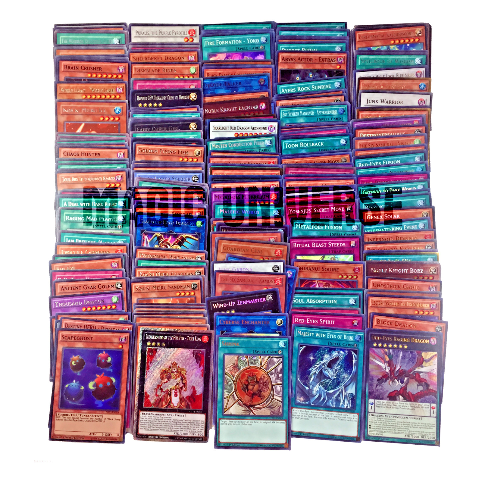 250 YUGIOH FOILS & RARES ONLY ALL SECRET, ULTRA, SUPER, & RARES