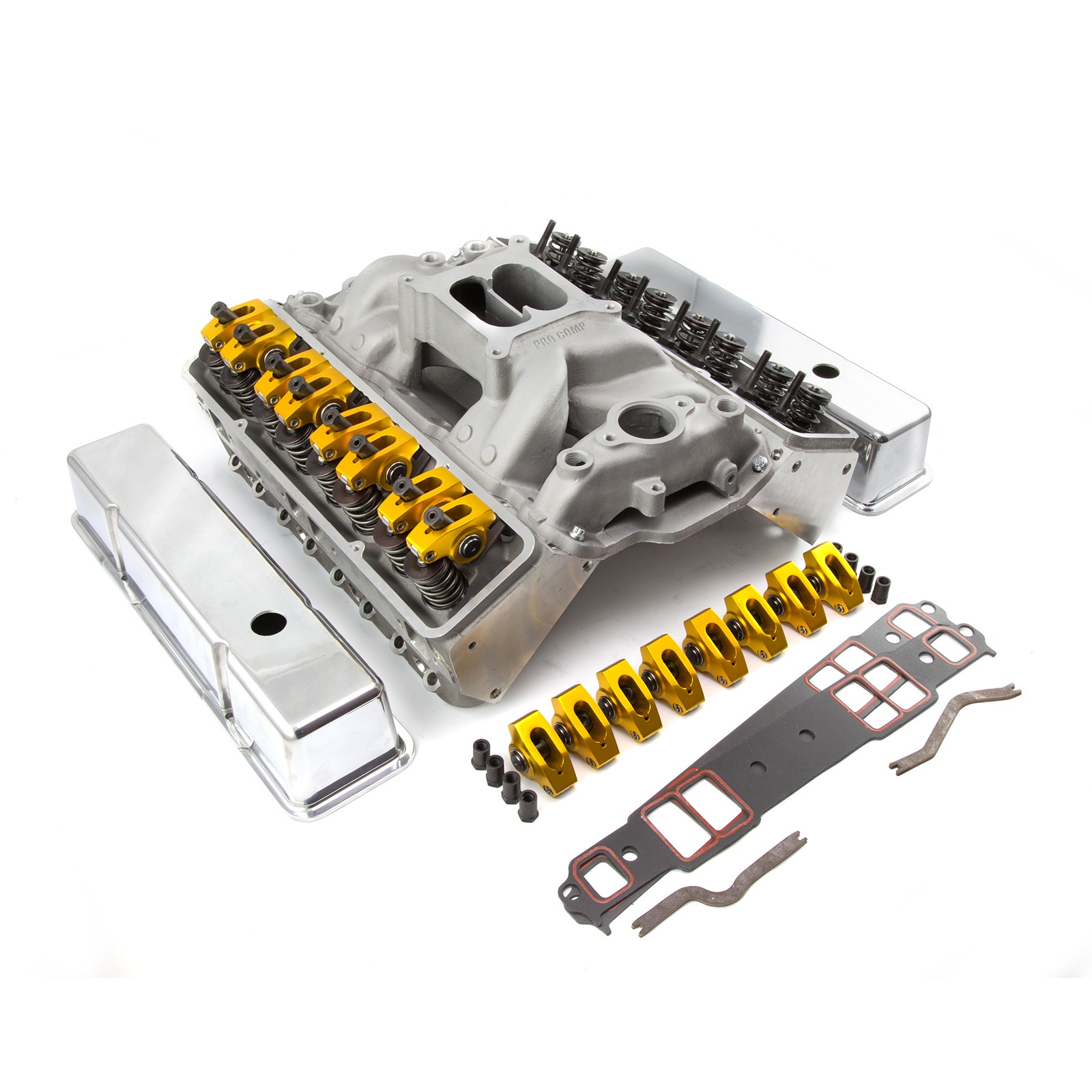 Chevy SBC 350 Straight Plug Hyd Roller Cylinder Head Top End Engine Combo Kit