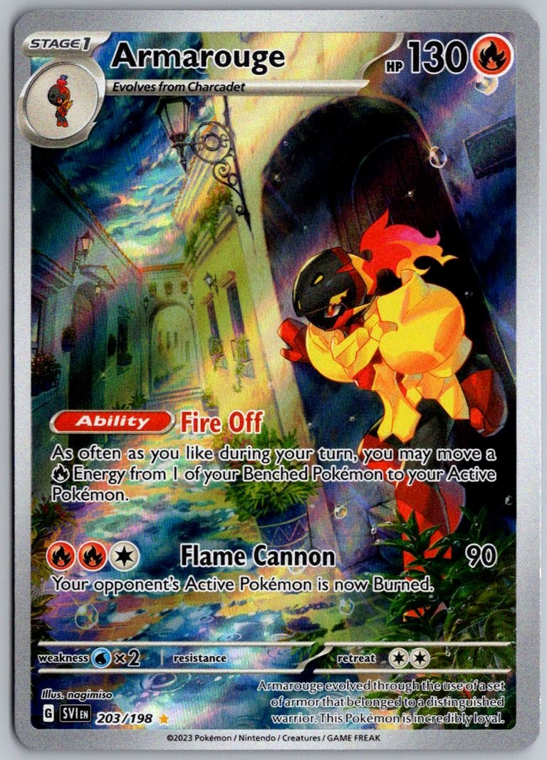 Armarouge 203/198 Scarlet & Violet Illustration Rare Pokemon Lightly Played