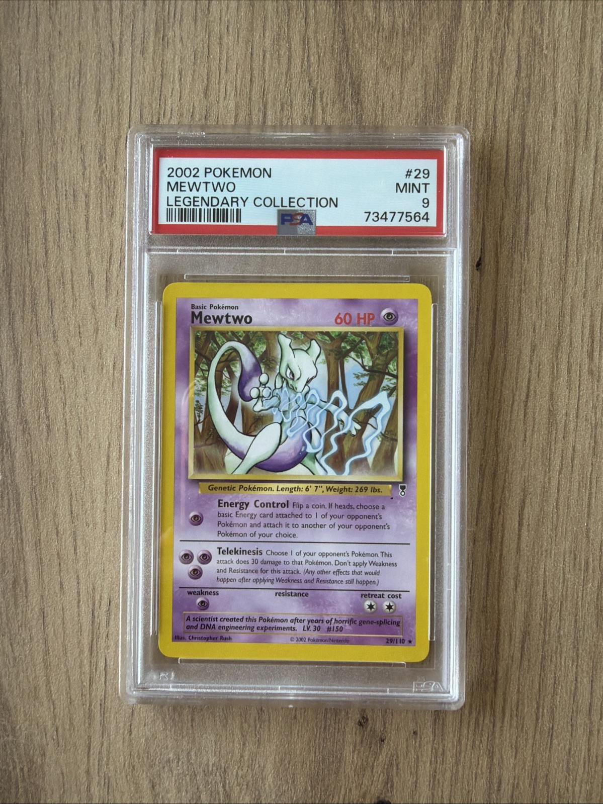2002 POKEMON LEGENDARY COLLECTION #29 MEWTWO NON-FOIL PSA 9