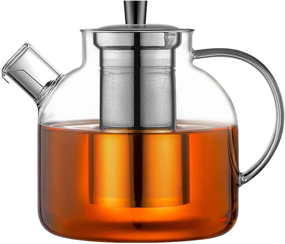 1500ml(50oz) Glass Teapot with Removable Infuser, Stovetop Safe Large Tea Pot 1500ml(50oz) Glass Teapot with Removable Infuser, Stovetop Safe Large Tea Pot