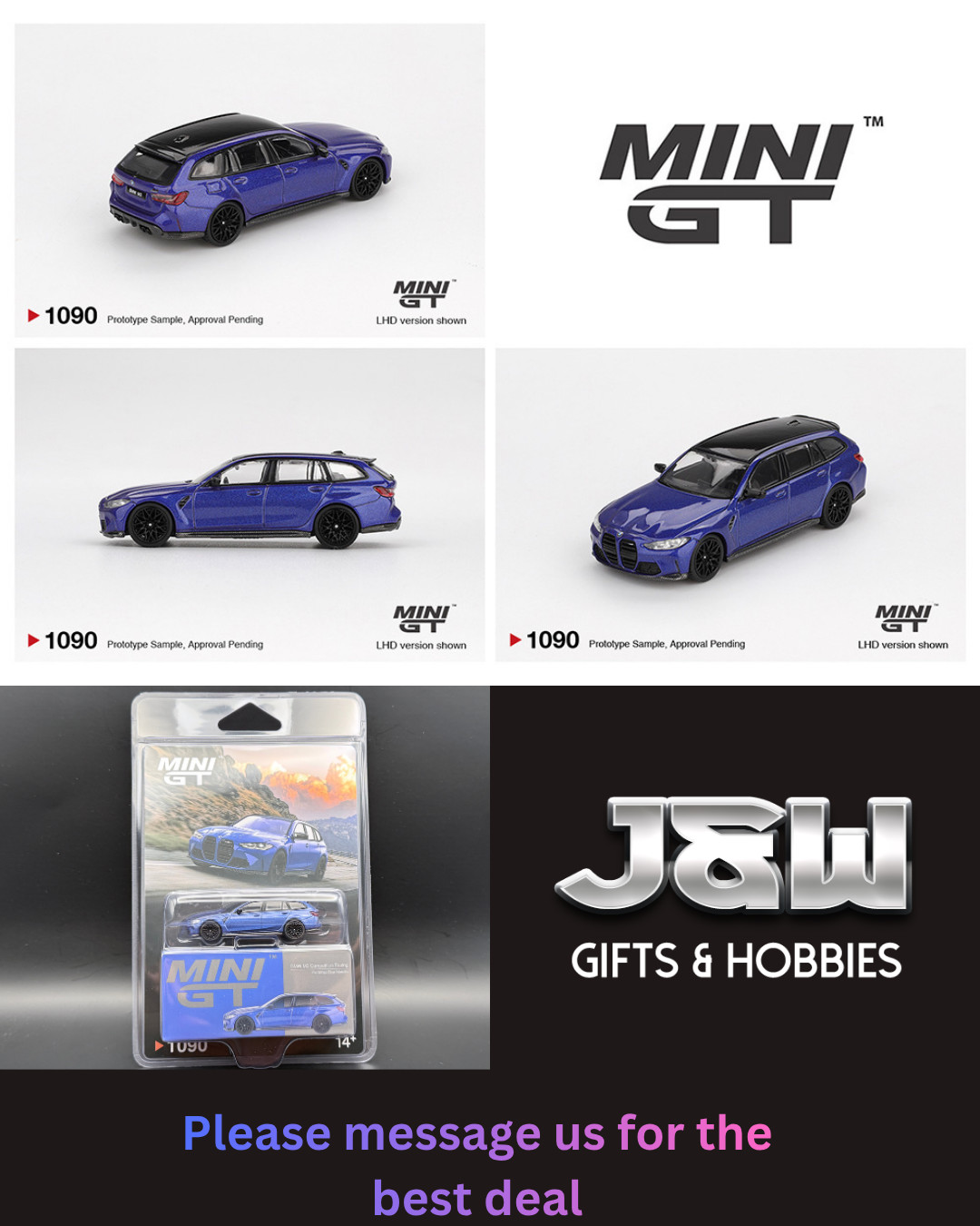 Mini GT BMW M3 Competition Touring Portimao Blue Metallic #1090 1/64