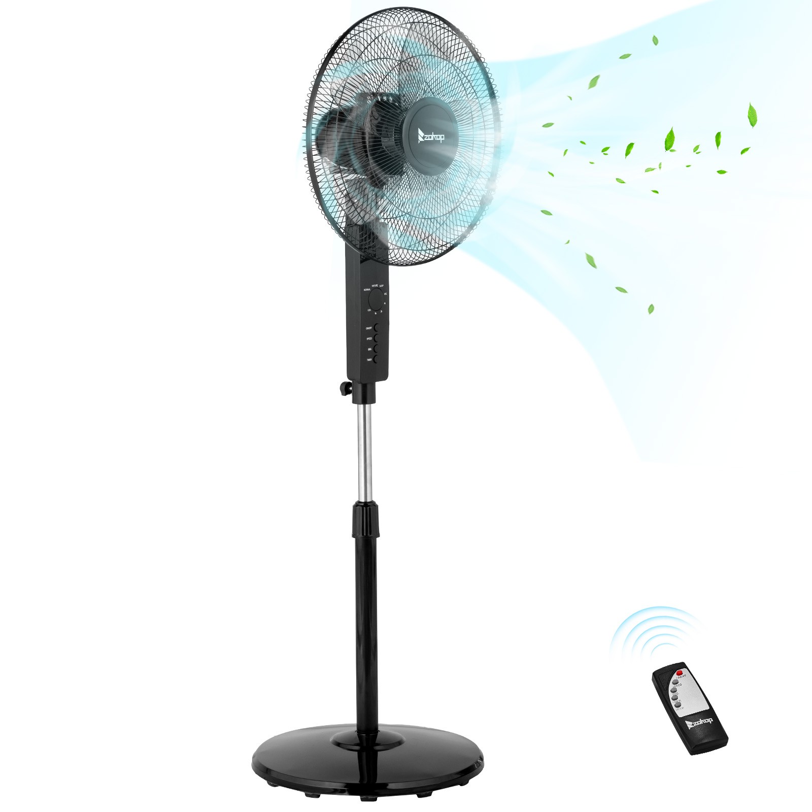 16-Inch Pedestal Fan, Standing Floor Fan with Remote Control, 3 Speeds & 3 Modes 16-Inch Pedestal Fan, Standing Floor Fan with Remote Control, 3 Speeds & 3 Modes