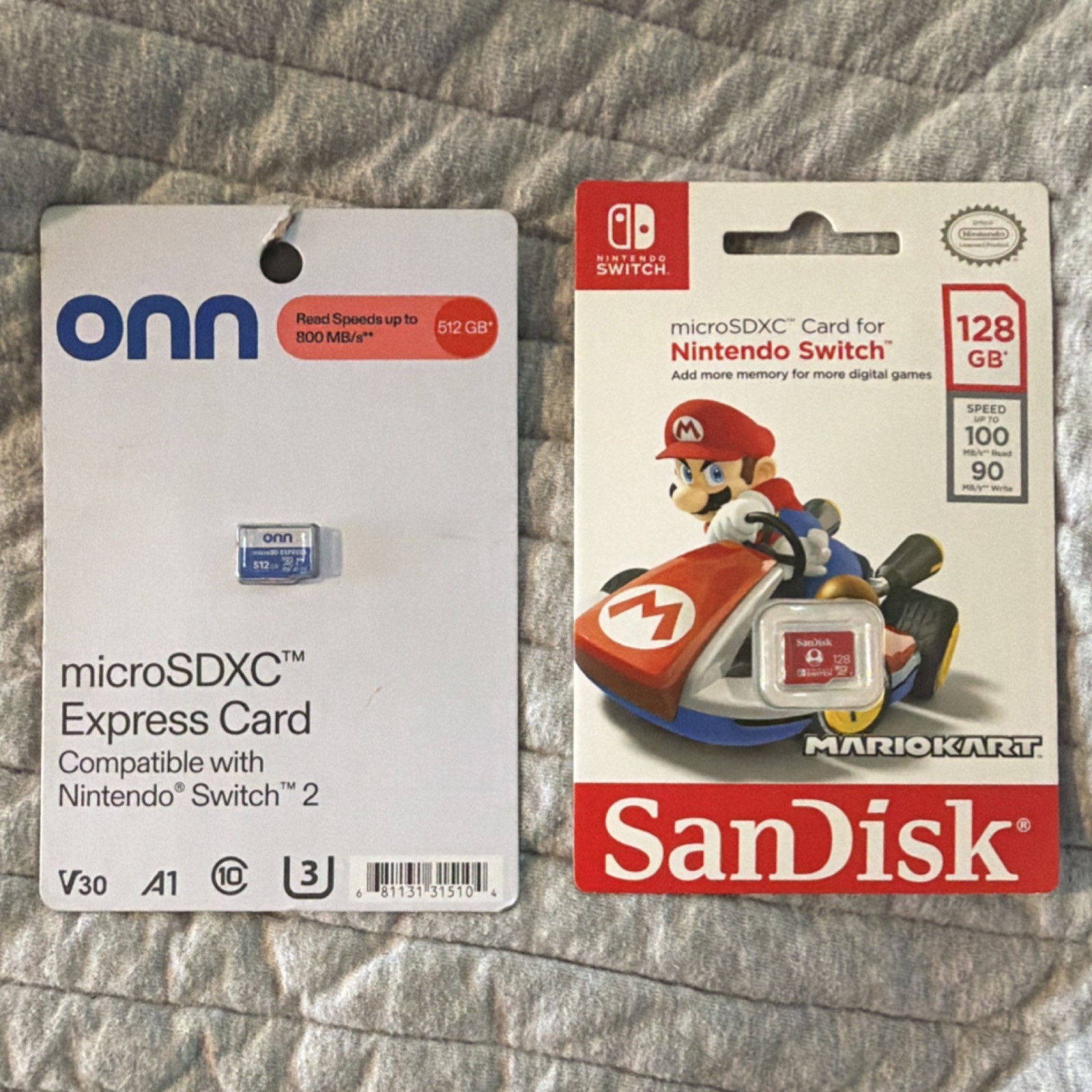 onn 512GB & SanDisk 128GB microSDXC for Nintendo Switch & Switch 2