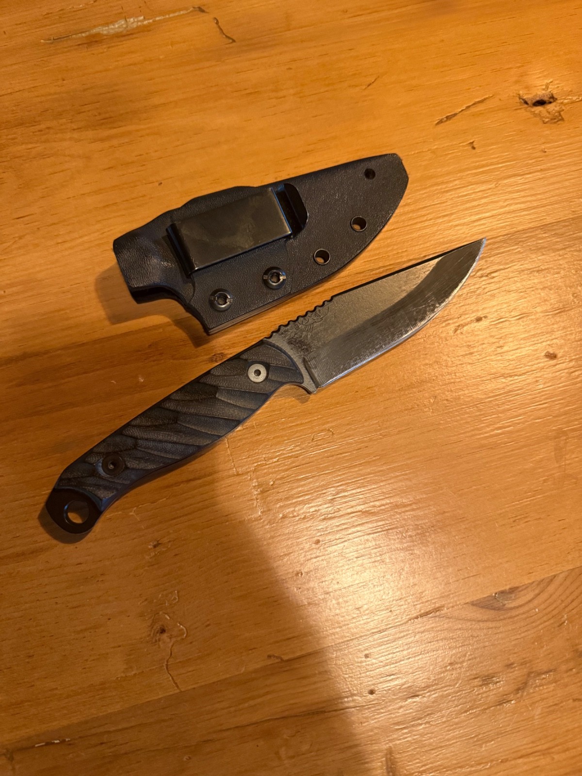 Vgc Half Face Blades Crow Scout Knife Black w/ Sheath/Clip Rare Authentic Find