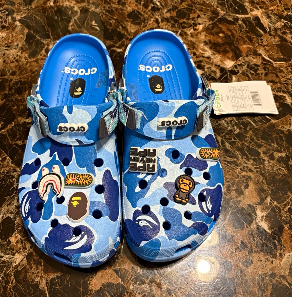 Crocs x Bape Clog Blue Camo Slip-On Adjustable Strap Men\'s US 10 (fast shipping) Crocs x Bape Clog Blue Camo Slip-On Adjustable Strap Men\'s US 10 (fast shipping)