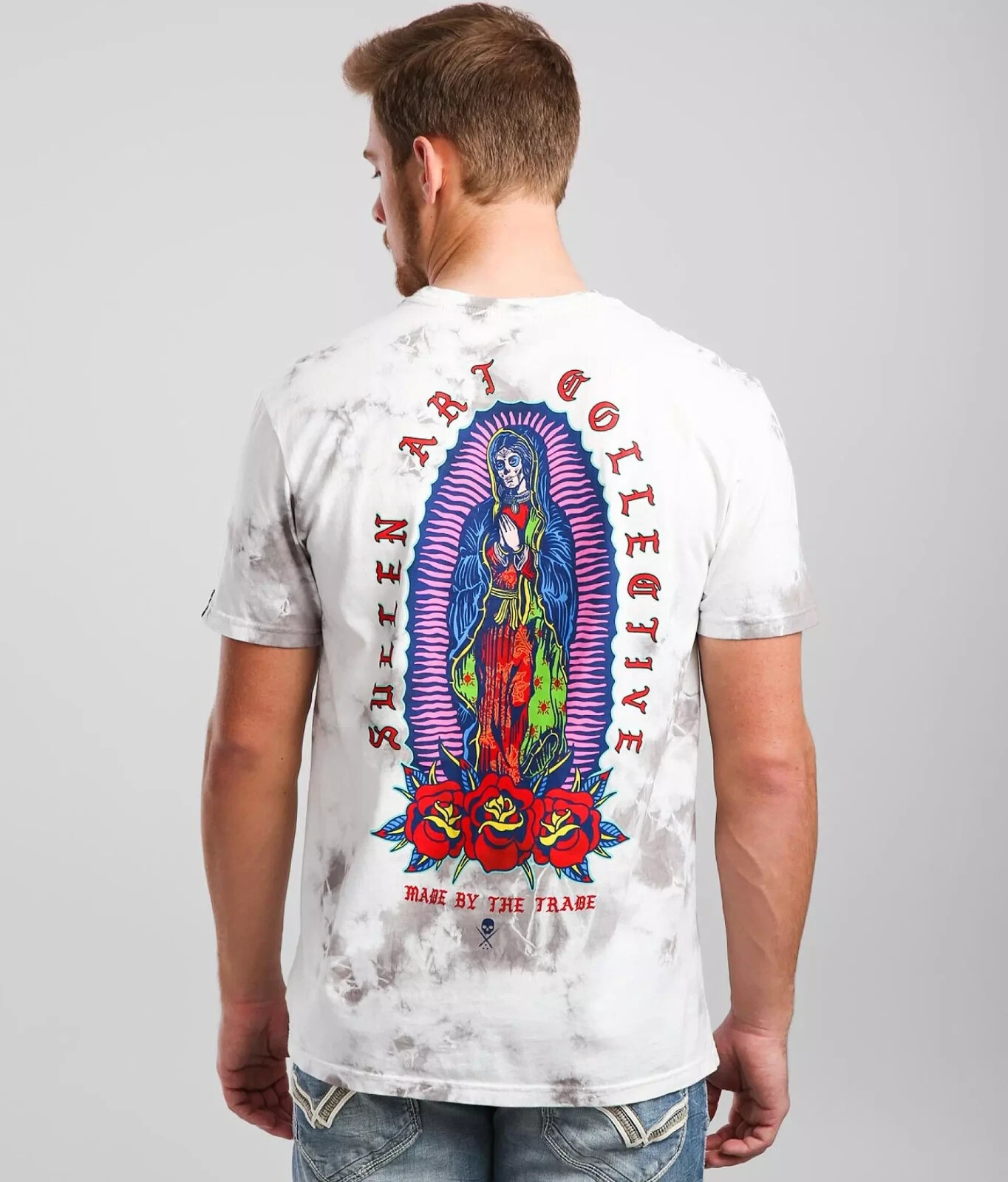 Men\'s Sullen Art Virgin White Light Grey Crystal Tattoo Tie Dye T-Shirt M-XXL Men\'s Sullen Art Virgin White Light Grey Crystal Tattoo Tie Dye T-Shirt M-XXL