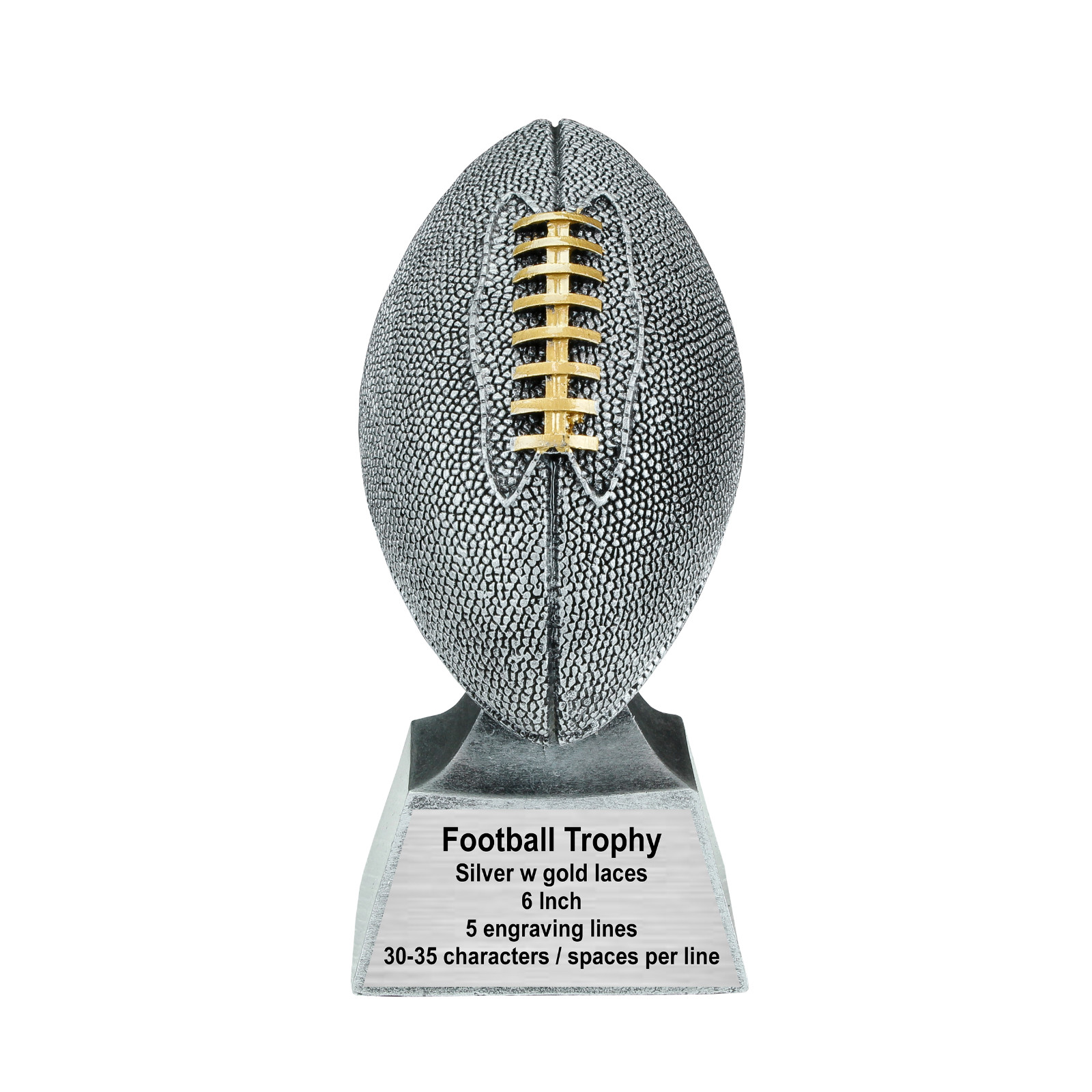 Custom Engraved Football Trophy - Personalized Silver Football Award - 6 Inch Custom Engraved Football Trophy - Personalized Silver Football Award - 6 Inch