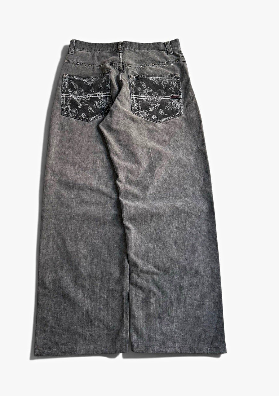 Grail Southpole Paisly Baggy Jeans Denim Wide Leg Jesse Pinkman W34 Y2K 2000