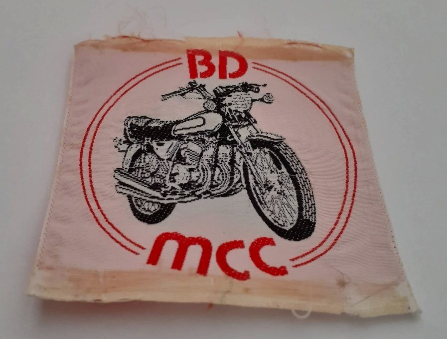 B D M.C.C.  (MOTOR CYCLE CLUB)  UNUSED RARE ORIGINAL VINTAGE SEW ON CLOTH PATCH