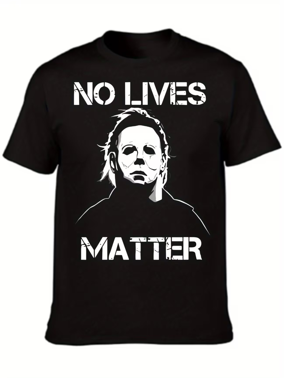 Men\'s Michael Myers & No Lives Matter Print T-Shirt - Soft Breathable Fabric