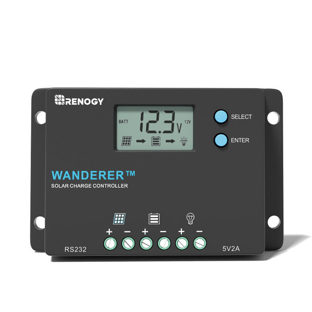 Renogy Wanderer10A Amp12V/24V PWM Negative Ground Solar Charge Controller w/LCD Renogy Wanderer10A Amp12V/24V PWM Negative Ground Solar Charge Controller w/LCD