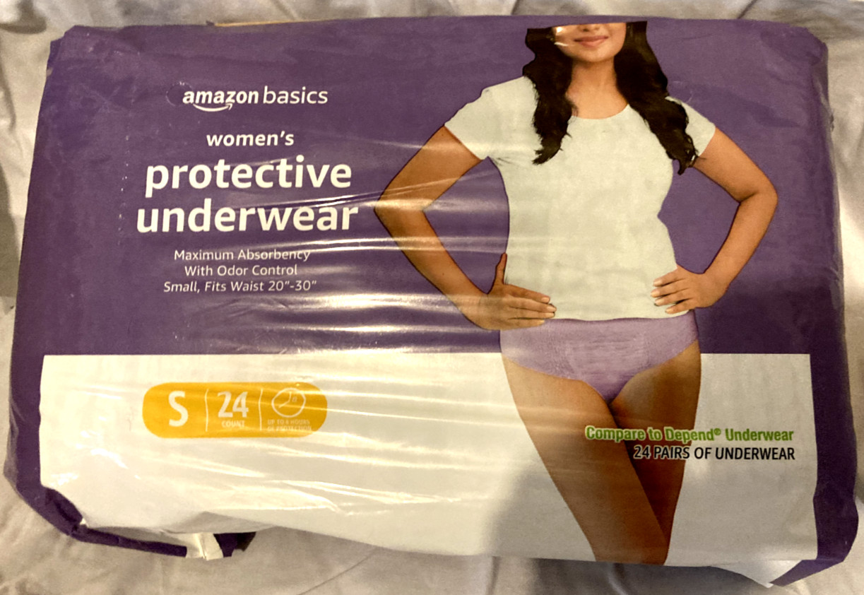 2 Pkgs Incontinence (Pullups), Amazon Basics, Small, Women\'s, 24  inPkg=48 Total