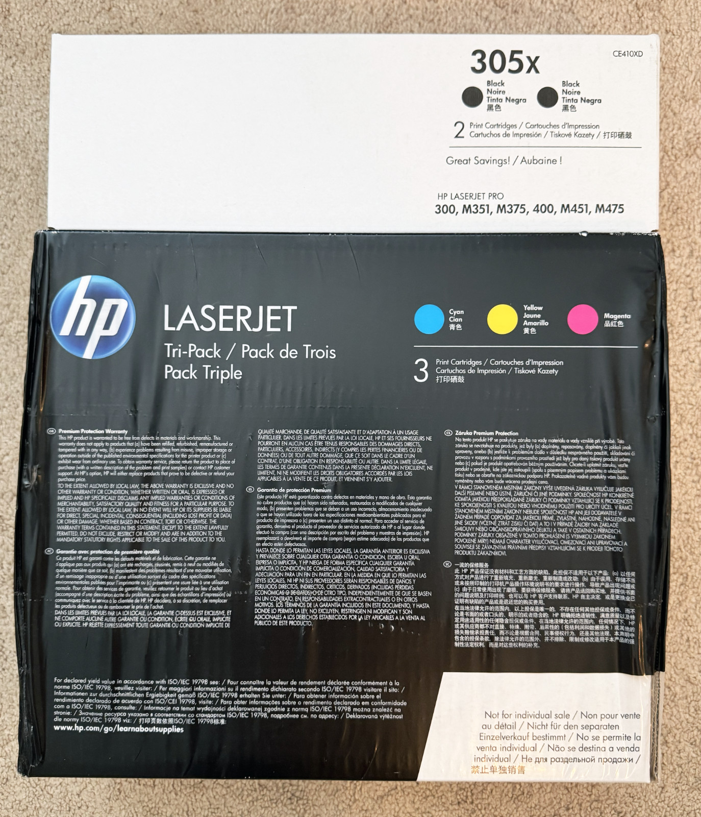 GENUINE HP 305X 305A Black Cyan Yellow Magenta Toner Cartridge Set NEW OEM SEAL