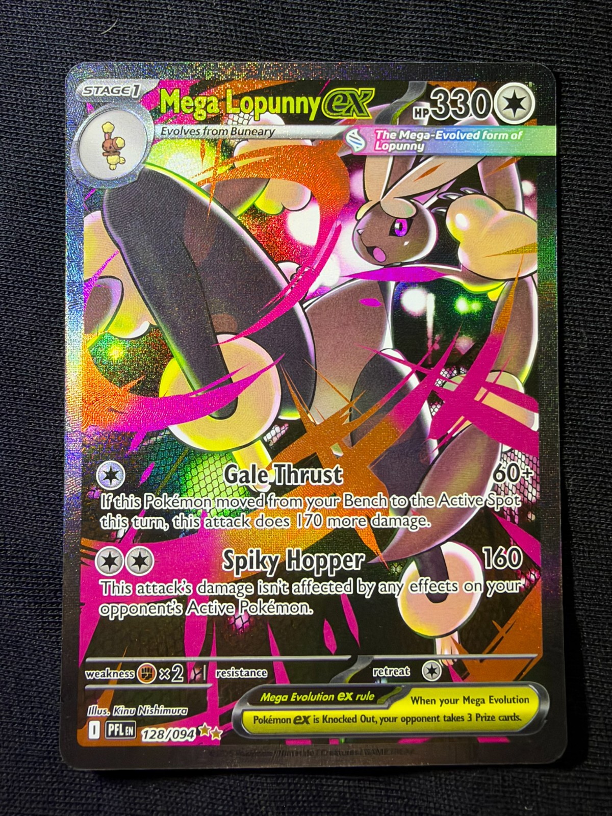 Mega Lopunny ex 128/094 Me02: Phantasmal Flames Holo