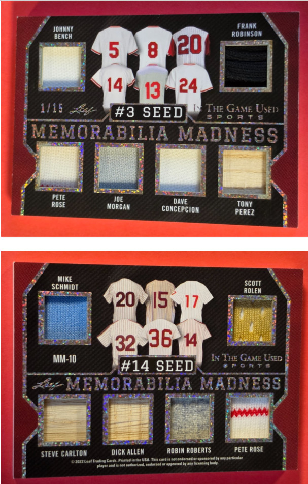 Pete Rose JERSEY Card #1/15 Johnny Bench PEREZ Bat Schmidt Rolen REDS PHILLIES