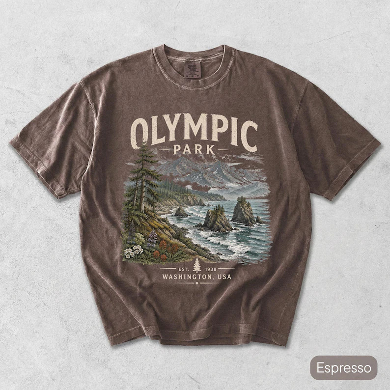 Olympic Park Vintage National Park Travel Comfort Tee