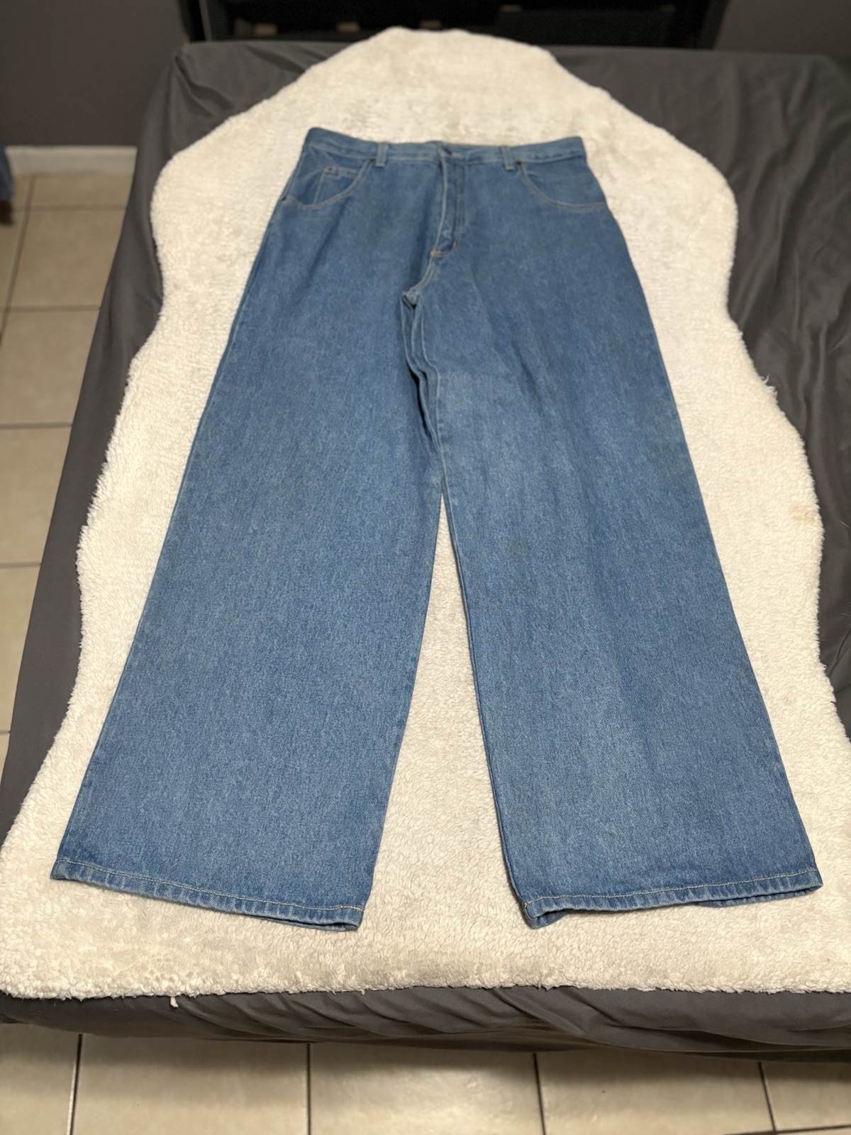 Vintage Solo Semore Mens 36x32 Blue Wide Leg Baggy Skater Denim USA 90s 