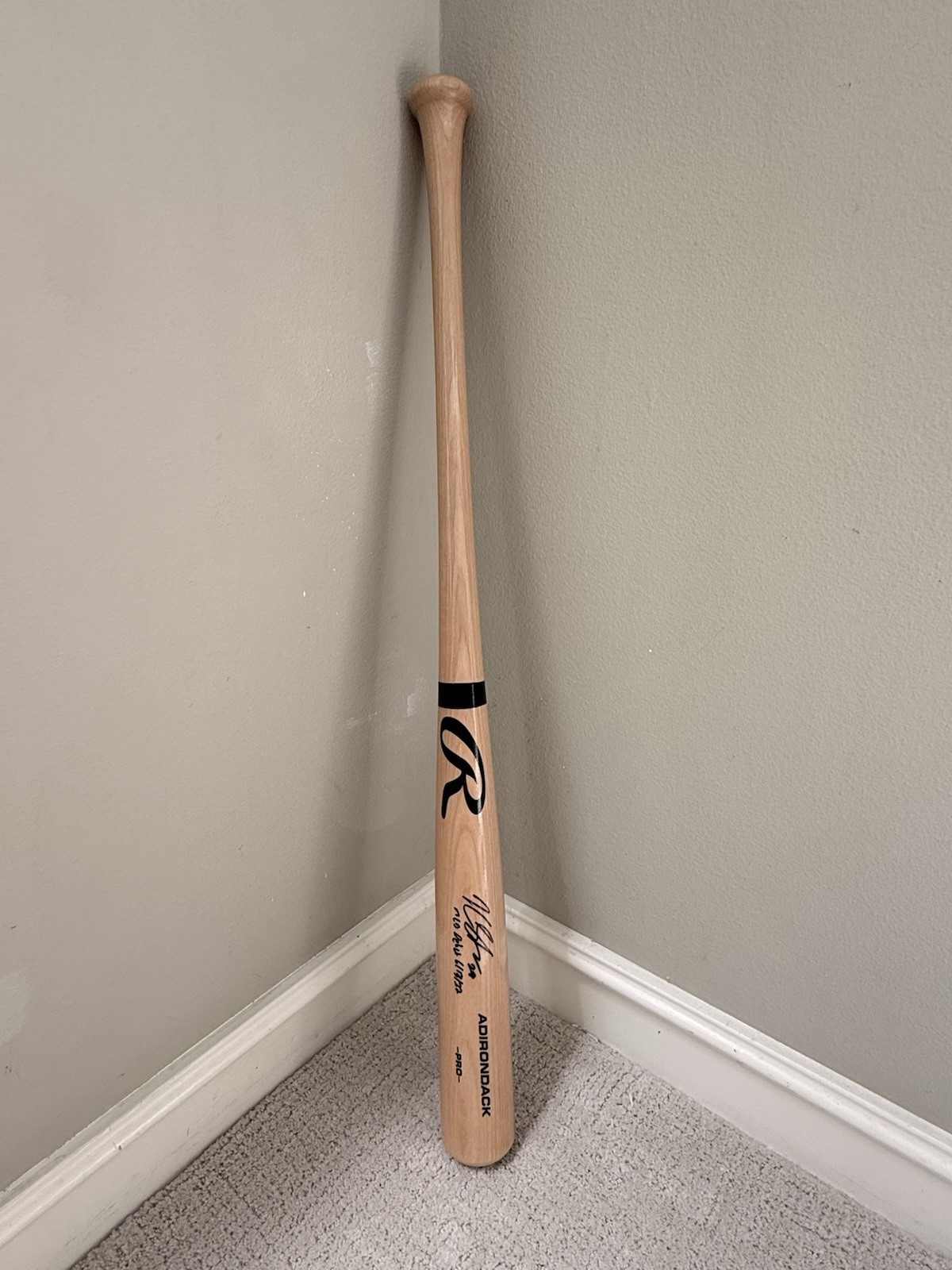 Kyle Stowers Miami Marlins Signed Blonde Rawlings Pro Bat w/Debut 6/13/22 Insc Kyle Stowers Miami Marlins Signed Blonde Rawlings Pro Bat w/Debut 6/13/22 Insc