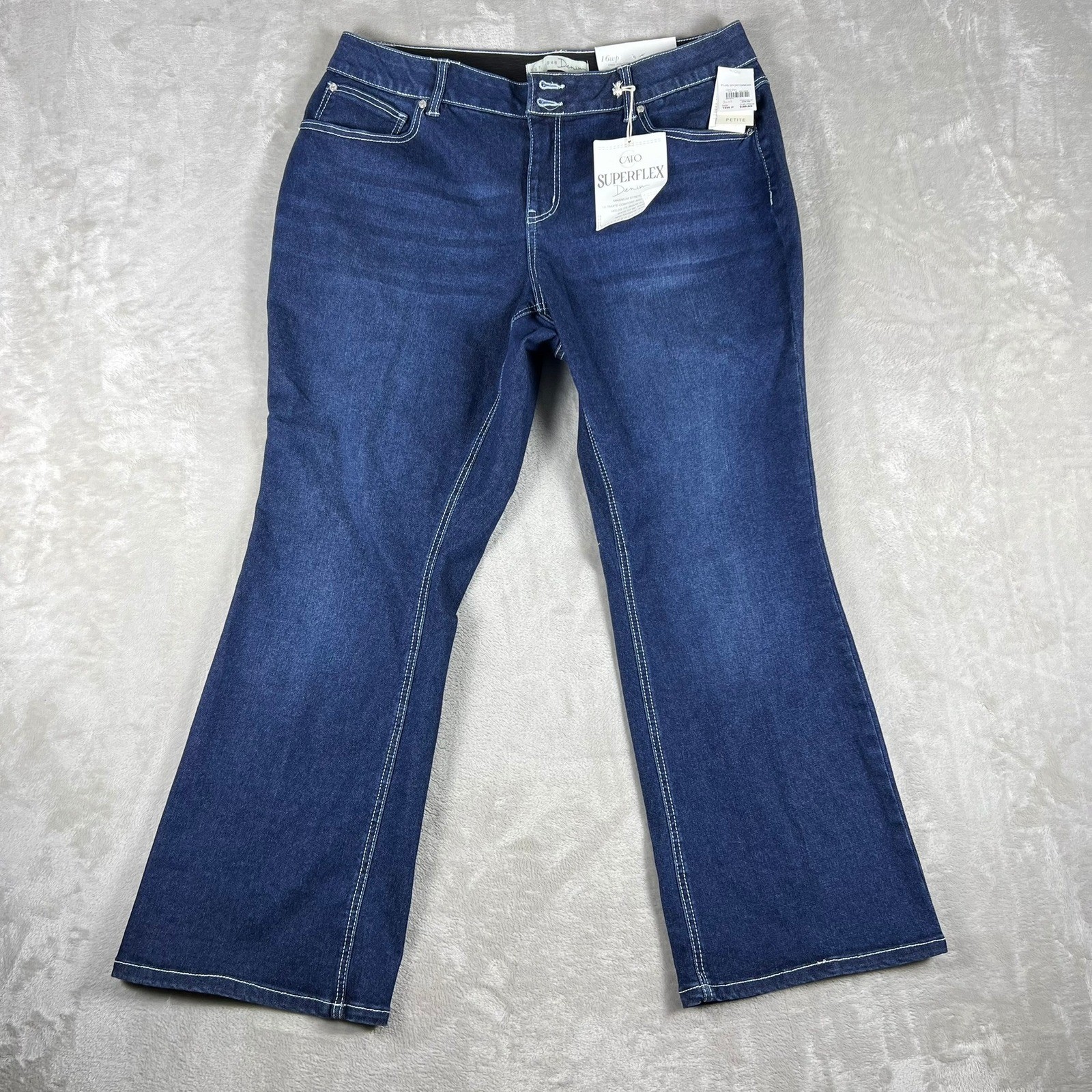 Cato Superflex Denim Jeans Womens 16WP Petite Plus Dark Wash Bootcut Stretch NEW Cato Superflex Denim Jeans Womens 16WP Petite Plus Dark Wash Bootcut Stretch NEW