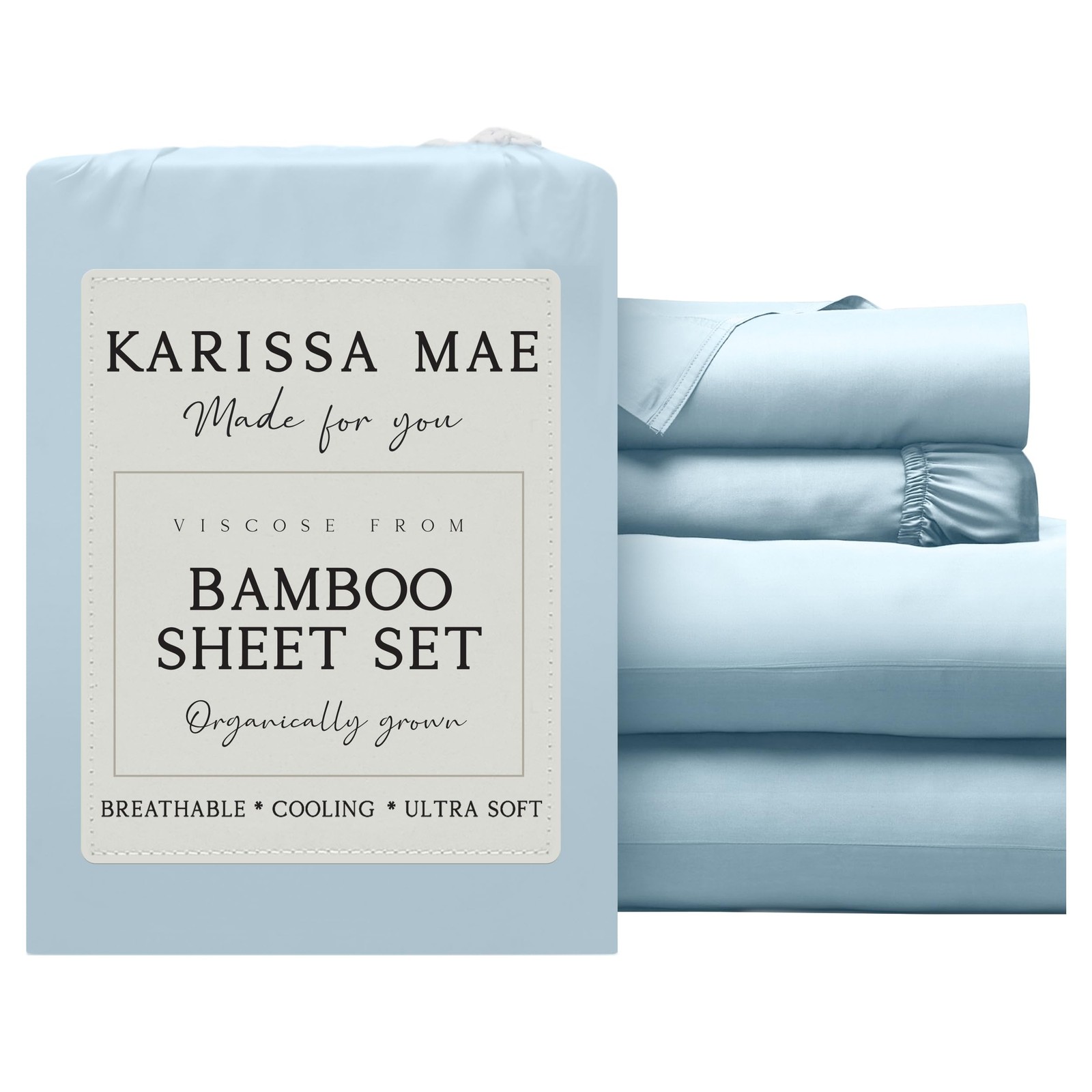 KARISSA MAE Bamboo Viscose Split King Size Sheet Set FSC Certified KARISSA MAE Bamboo Viscose Split King Size Sheet Set FSC Certified