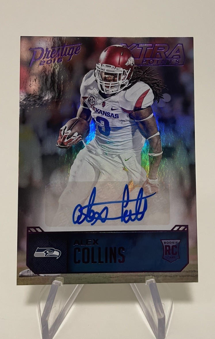2016 Panini Prestige Rookie Signatures Alex Collins #AC Xtra Points Purple #/100
