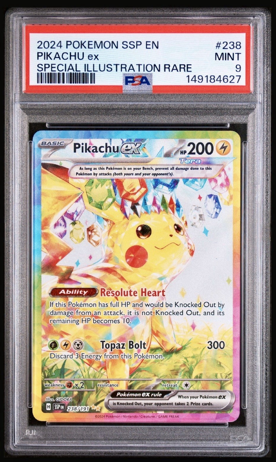 2024 POKEMON SURGING SPARKS PIKACHU EX SPECIAL ILLUSTRATION RARE #238 PSA 9 MT 2024 POKEMON SURGING SPARKS PIKACHU EX SPECIAL ILLUSTRATION RARE #238 PSA 9 MT