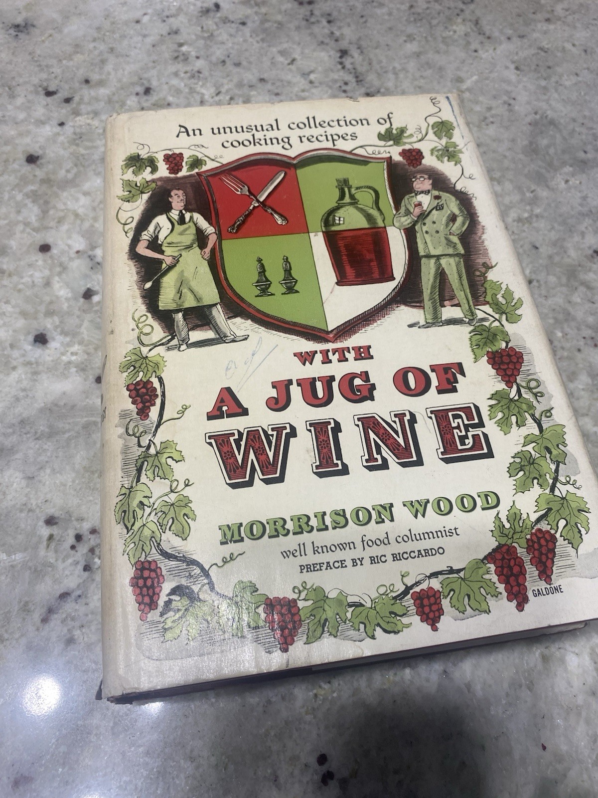 1949 Vintage Morrison Wood With A Jug Of Wine Hardcover Cookbook 1949 Vintage Morrison Wood With A Jug Of Wine Hardcover Cookbook