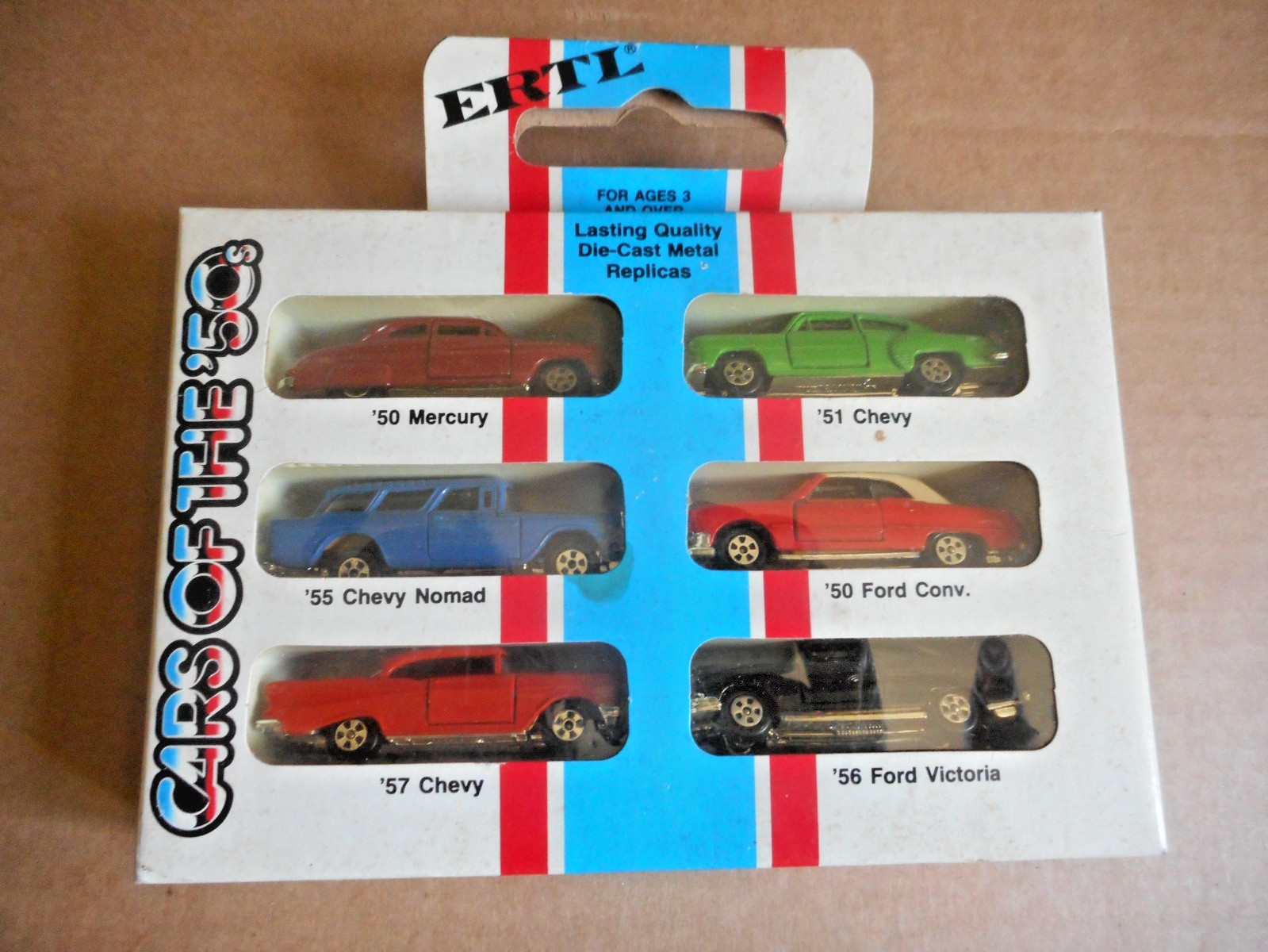 Vintage Ertl Cars of The \'50s Boxed Set 6 - 1950\'s Diecast Ford & Chevies 1/64