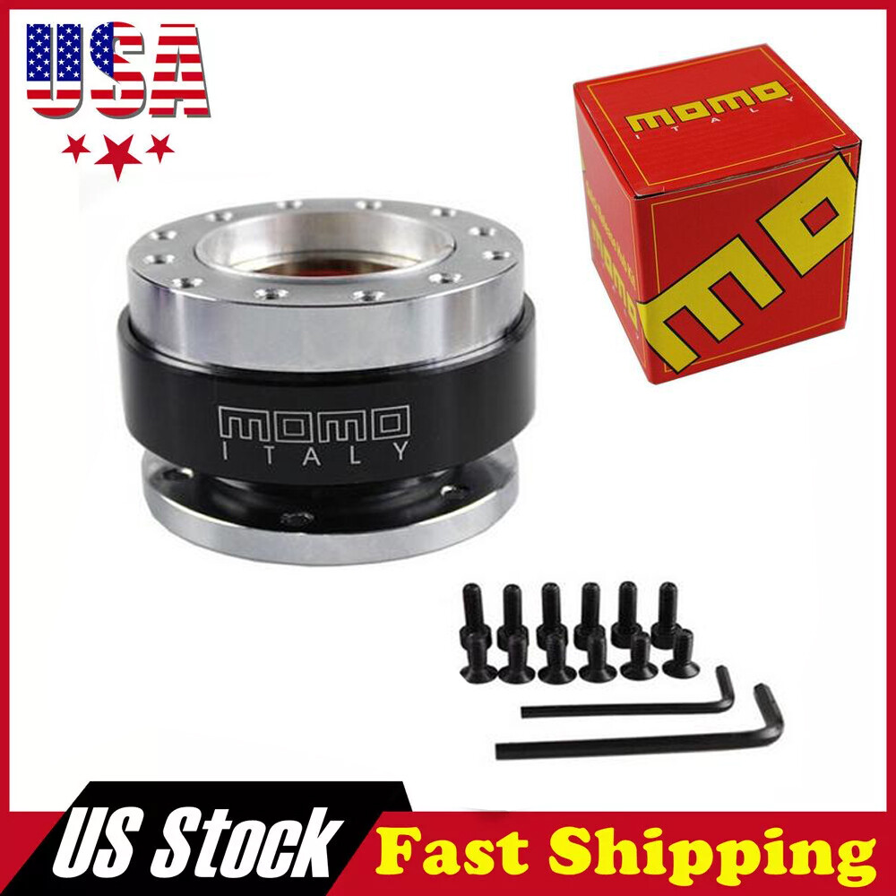 MOMO Universal Black Steering Wheel Quick Release Hub Adapter Snap Off Boss Kit