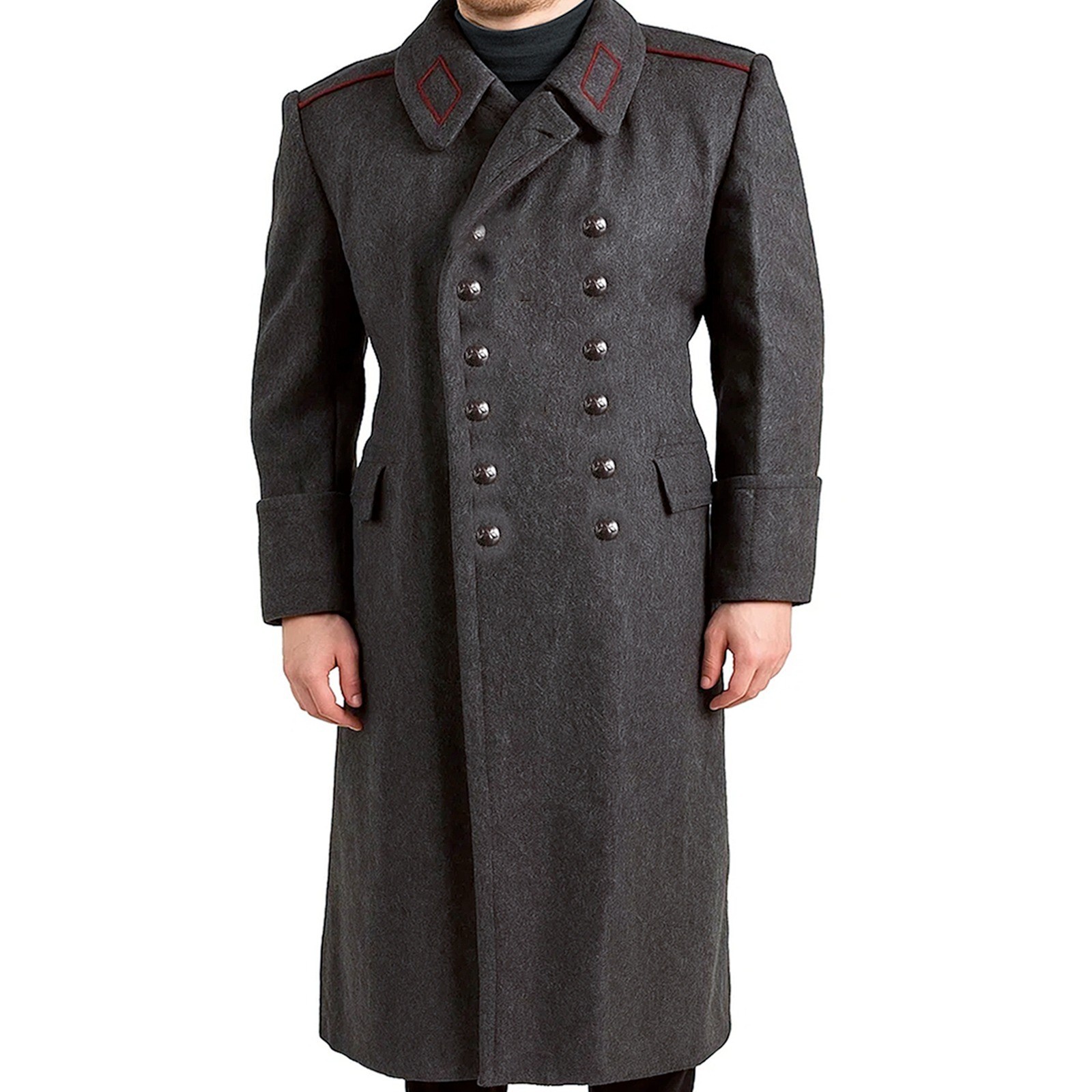Bulgarian Style Men\'s Wool Trench Long Coat Military Style Heavy Winter Overcoat Bulgarian Style Men\'s Wool Trench Long Coat Military Style Heavy Winter Overcoat