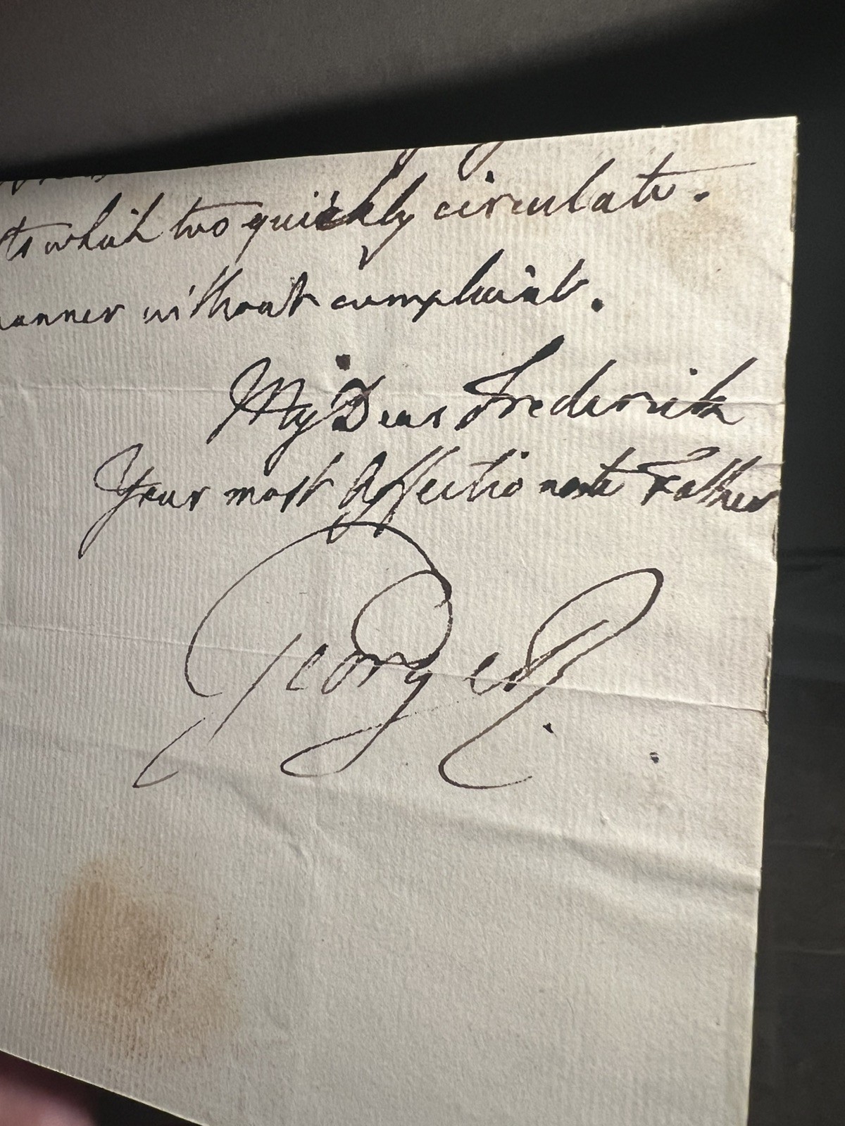 King George III TO HIS SON FREDERICK Signed Historic Autograph (Father to Son) King George III TO HIS SON FREDERICK Signed Historic Autograph (Father to Son)