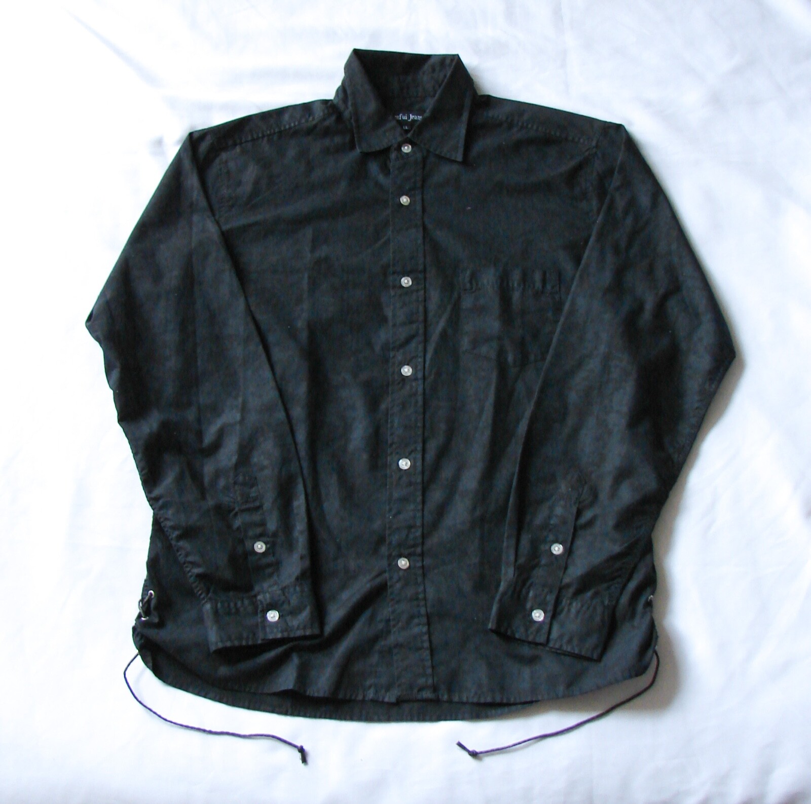 Men\'s Japanese Designer Brand Antfui Jeans Black Abstract Camo Button Up Shirt Men\'s Japanese Designer Brand Antfui Jeans Black Abstract Camo Button Up Shirt