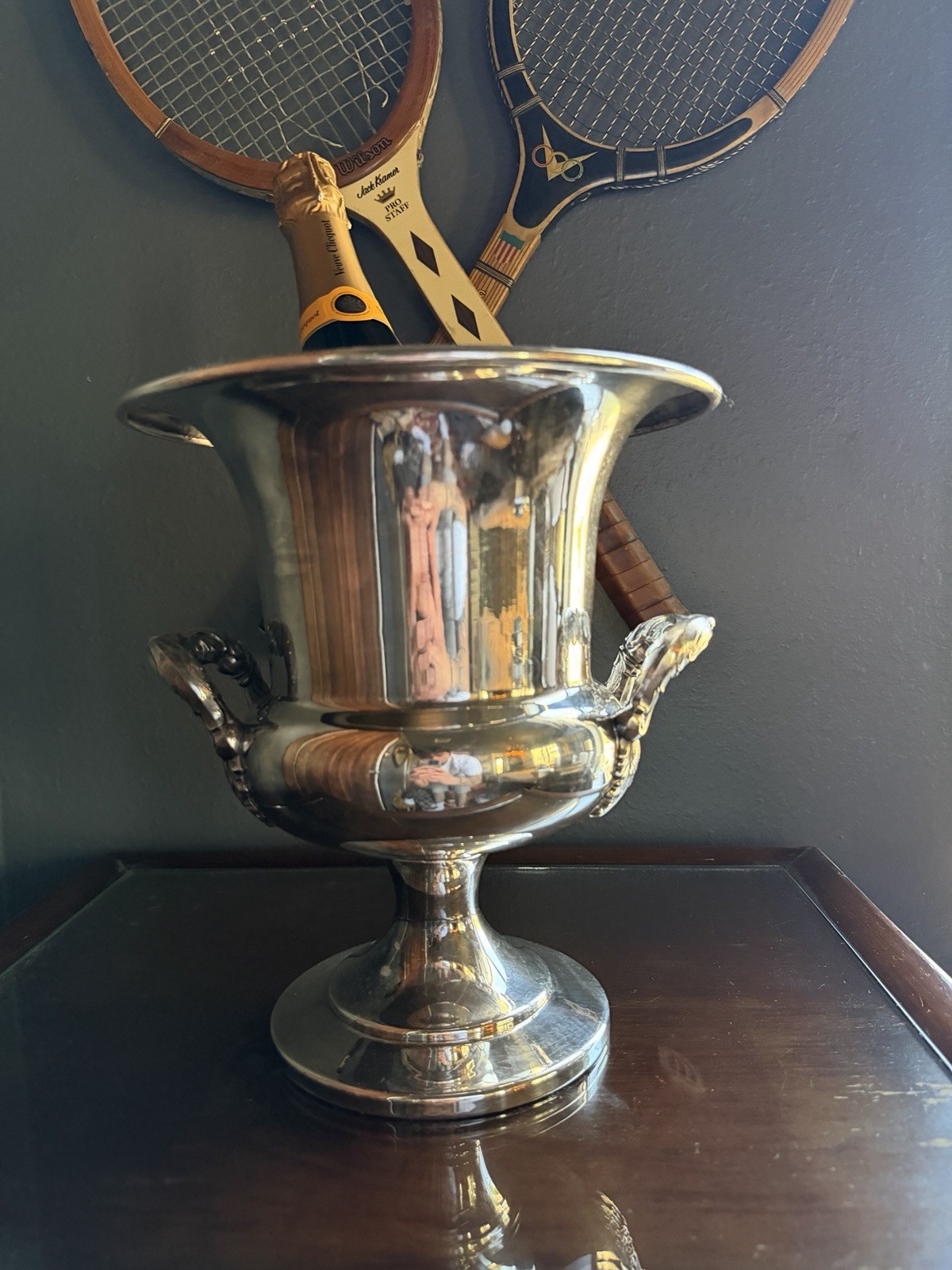 Vintage Regency Silver Plated Trophy Cup Urn Bar Champagne Chiller Ice Bucket