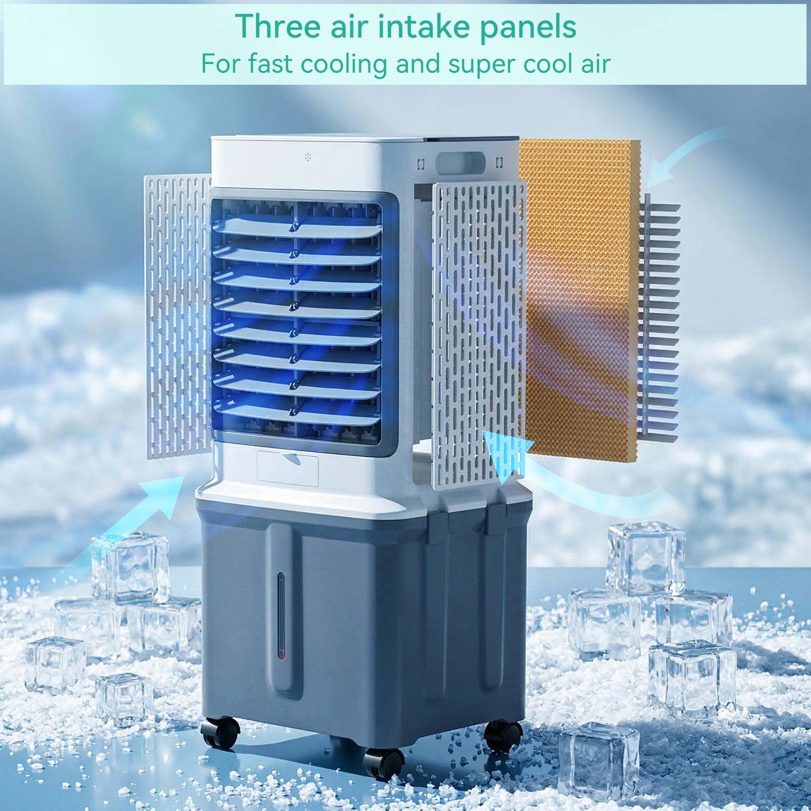Evaporative Air Cooler 8.5Gal Fan + Humidifier 120° Oscillating Timer Remote