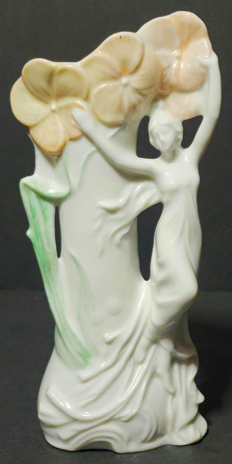 Antique Gebruder Heubach Art Nouveau Bisque Porcelain Figural Vase Model 1633 