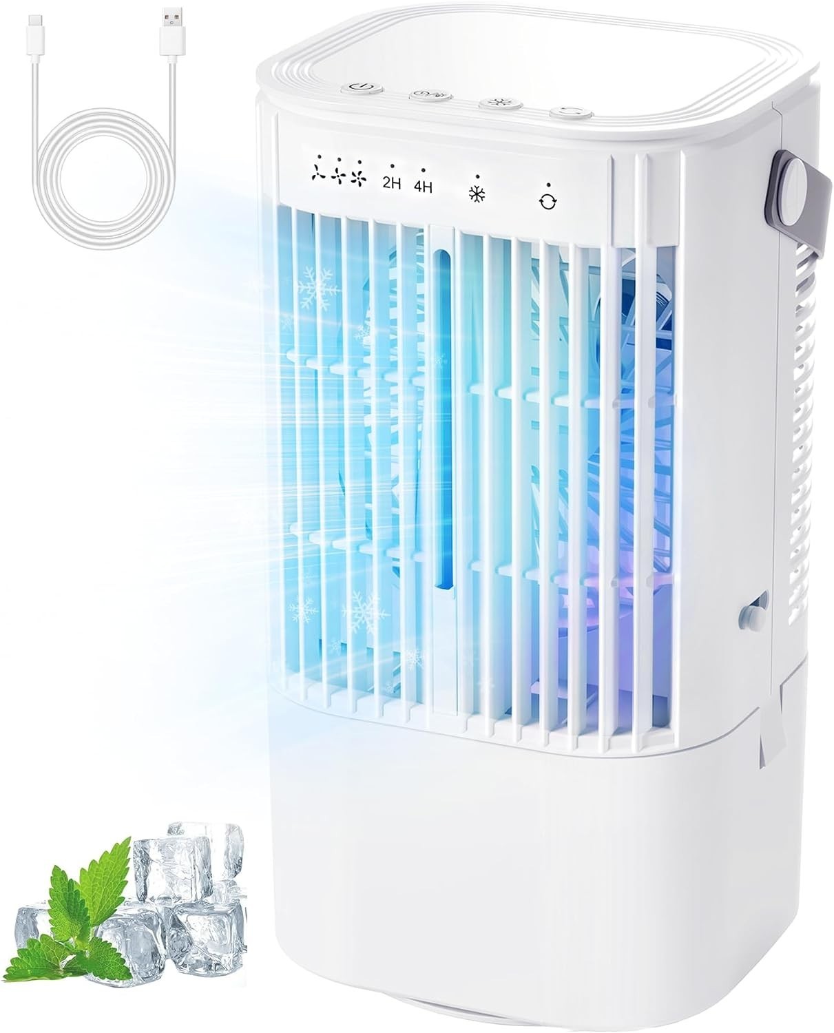 Portable Air Conditioner 4-in-1 Evaporative Air Cooler Mini AC Unit with 1000ml 