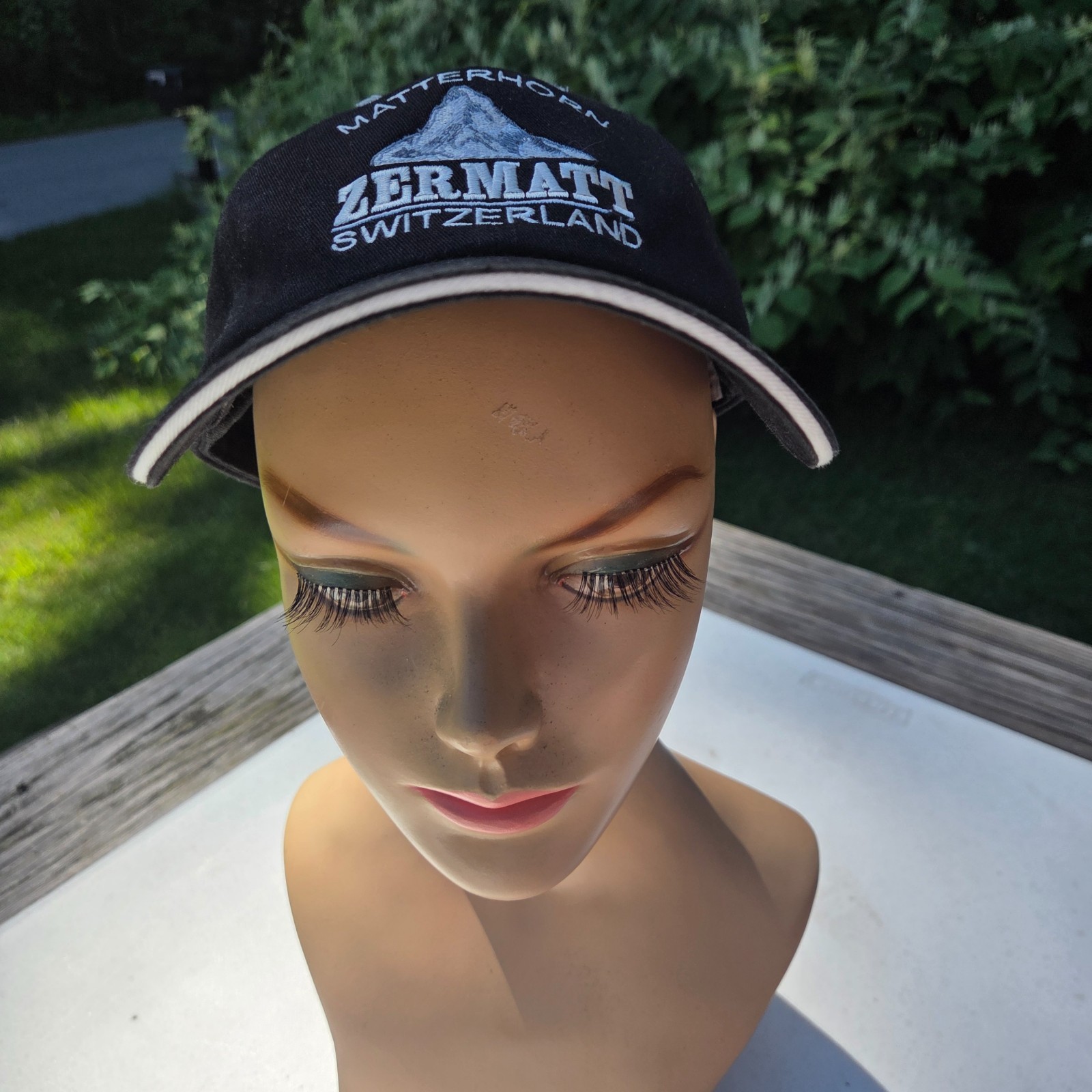 Vintage Zermatt Matterhorn Switzerland black and white trim  Hat